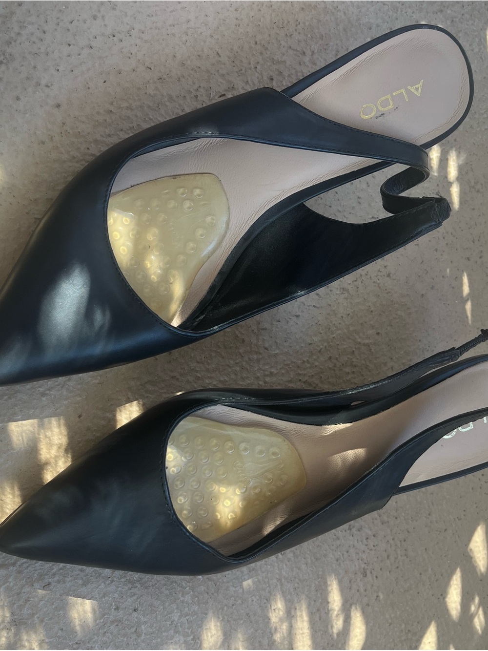 ALDO Black Pointed Slingback Heels